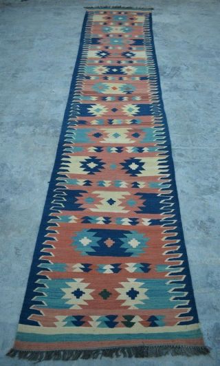 H165 Long Oriental Hallway Decor Chobi Wool Rug Runner Turkish Runner 2 