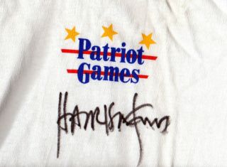 Harrison Ford HAND SIGNED Patriot Games T - Shirt Crew Shirt? RARE Full Signature 3