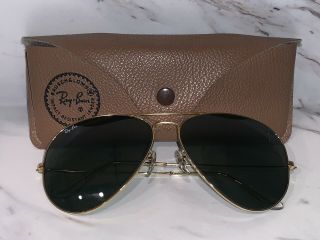 Vintage 1950’s B & L Ray - Ban 6214 Aviator Sunglasses With Case