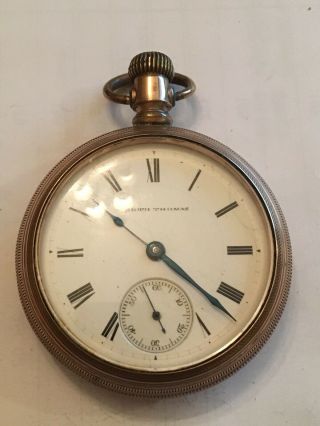 Antique Seth Thomas Model 3 Grade 343 1886 Open Case Pocket Watch Sz18 Runs
