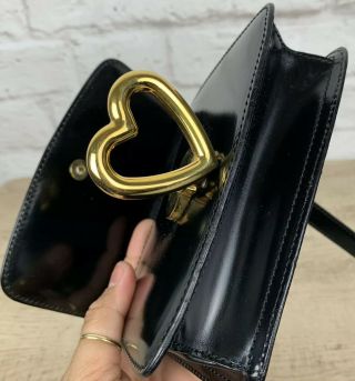 Authentic Vintage Moschino Redwall Heart Mini Crossbody Shoulder Bag Black Rare 6