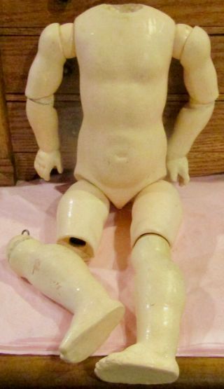 Antique 19 " Kestner Straight Wristed Doll Body W/extra Ball Joints,  Rare