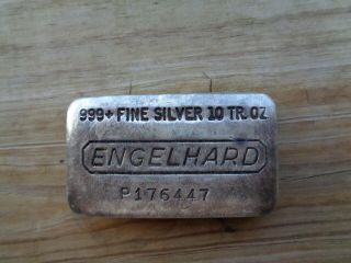 Rare Vintage 10 Ounce Silver Poured Bar ENGELHARD Grand Pa ' s Hoard.  999 Fine 2