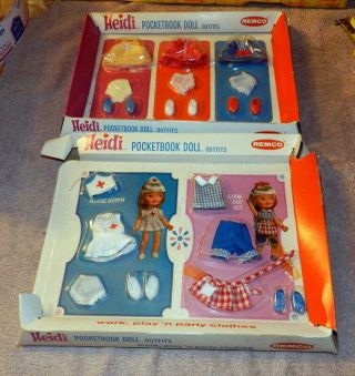 Vintage Heidi Pocketbook Doll Clothes 5 Outfits Remco 1965