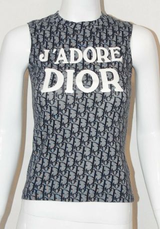 Very Rare Christian Dior By John Galliano Blue Trotter T - Shirt With J’adore Dior