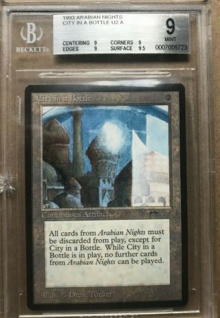 City In A Bottle Arabian Nights Graded Bgs 9 | 9.  5 Surface.  Rare