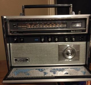 Vintage Sony Crf - 5100 Earth - Orbiter Short Wave Am/fm 10 Band Radio Receiver