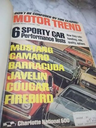 Vintage 1966 1967 1968 Motor Trend Full Year Issues Bound Muscle Cars Of 1960s