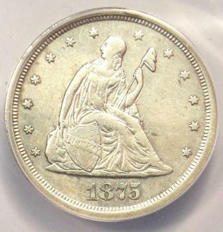 1875 - S Twenty Cent Coin 20c - Anacs Xf40 Details - Rare Certified Type Coin