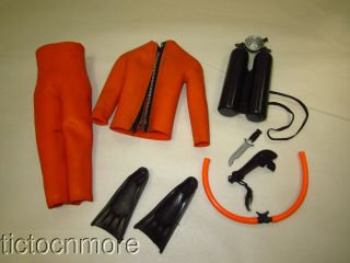 Vintage 12 " Gi Joe Action Sailor Frogman Orange Suit 8050