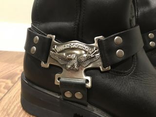 Vintage Harley Davidson Men’s Black Leather Motorcycle Boots Size 10 -