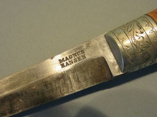 ANTIQUE 19TH CENTURY SCANDINAVIAN PUUKKO KNIFE DAGGER BY MAGNUS HANSEN 8