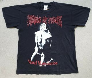 Cradle Of Filth Shirt 1998 Vestal Mast Rbation Jesus Is A C Xl Rare
