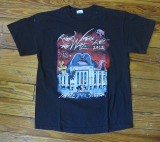 Roger Waters - The Wall - Pink Floyd Vintage Large L Black T - Shirt Yankee 2012