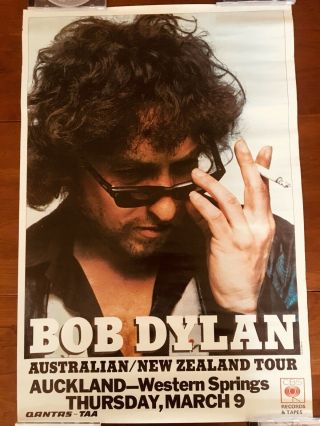 Bob Dylan Rare Concert Poster Auckland Zealand 9 March 1978