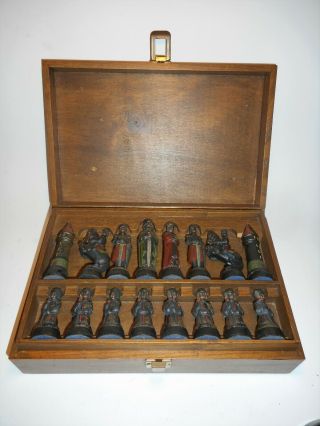 Vintage Chess Set,  Anri Toriart,  Made In Italy.  Box,  No Board
