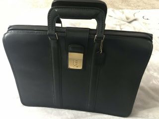 Coach Briefcase Gladstone Black Leather Doctor Bag Vintage Lock Hinged Side 5420