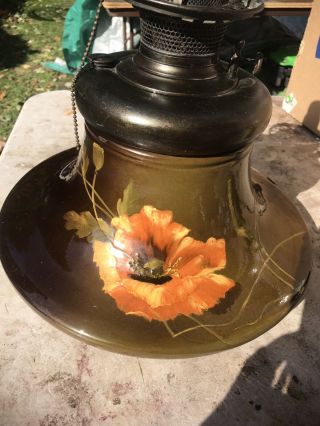 Larges Weller Louwelsa Art Pottery Oil Lamp B&h Font Poppy Flower Craig