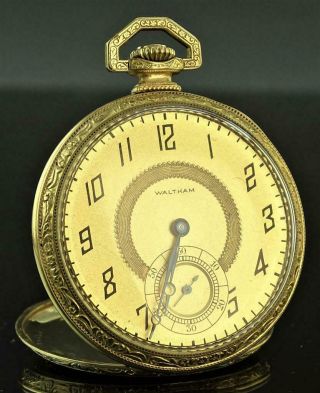 Fine Rare Art Deco Waltham 14k Gf Model 1894 17j Dress Pocket Watch Dated 1919