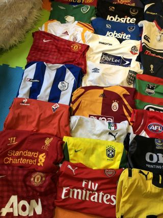 Huge Joblot Bundle Football Shirts 40,  Mainly Adults Named Rare 2