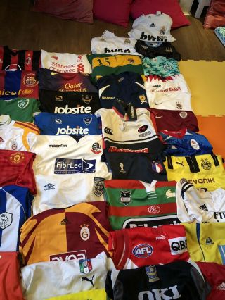 Huge Joblot Bundle Football Shirts 40,  Mainly Adults Named Rare 3