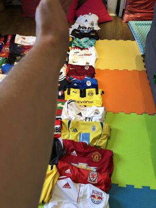 Huge Joblot Bundle Football Shirts 40,  Mainly Adults Named Rare 4