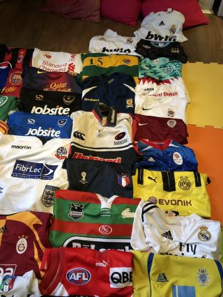 Huge Joblot Bundle Football Shirts 40,  Mainly Adults Named Rare 5