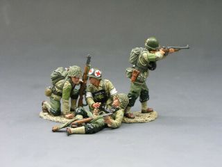 King & Country Dd061 Dd61 Beach Under Fire Ww2 Rangers On D - Day (retired & Rare)