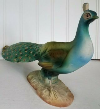 Vintage Rare Lefton ' s Peacock Bird PLANTER Figurine Japan Ceramic 892 4