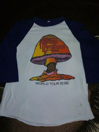 Vintage 1981 Allman Brothers Band World Tour Concert Shirt Single Stitch Large