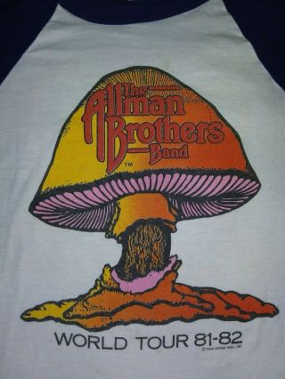 Vintage 1981 Allman Brothers Band World Tour Concert Shirt Single Stitch Large 2