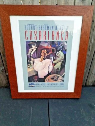 Vintage 1942 Casablanca Iconic Piano Scene Framed Movie Poster 20 " ×24 "