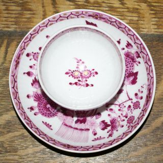 Rare 18th Century Meissen Puce Rib Molded Tea Bowl & Saucer Marcolini Period 3