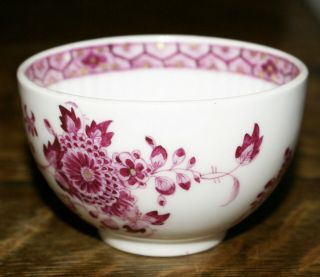 Rare 18th Century Meissen Puce Rib Molded Tea Bowl & Saucer Marcolini Period 7