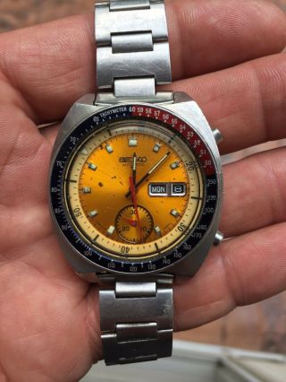 Vintage Seiko 6139 - 6005 Pogue Automatic Stainless Steel Chronograph Watch