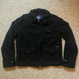 Polo Ralph Lauren Vintage Style Wool Zip Up Jacket Size L Black