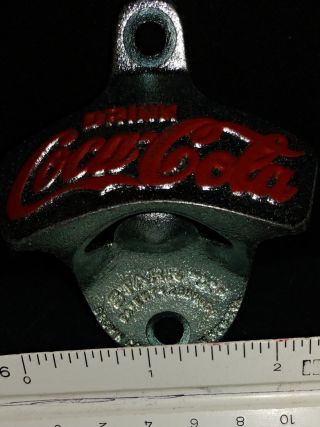 Antique Vintage Beba Drink Coca Cola Starr X Cast Iron Stationary Bottle Opener 3