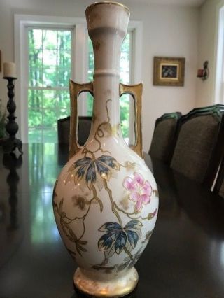 Antique Victorian Royal Bonn c1755 Germany Hand Painted Porcelain Vase 13 