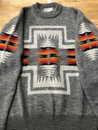 Vintage 70s/80s Pendleton Native Pattern Knit Sweater Wool XL 2