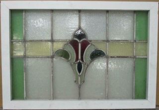 Old English Leaded Stained Glass Window Transom Abstract Band 28.  75 " X 20 "