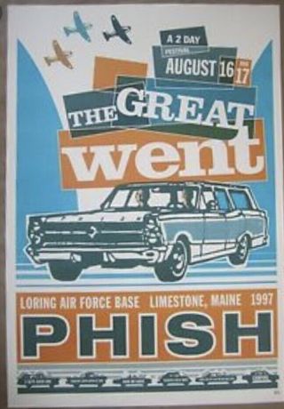 Phish Poster The Great Went Limestone,  Me 1997 Modern Dog Rare