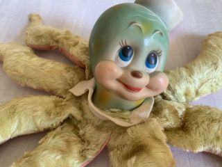 Vintage Rare 1950’s Rushton Octopus Rubber Head Water Baby Stuffed Animal/plush