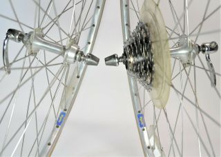 Vintage Maillard Shimano 6 Speed Rigida 27 " Eyeleted Bicycle Wheelset 126 Mm