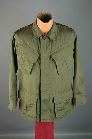 Vtg Nos Vietnam War Us Army Ripstop Jungle Shirt S Short 1970 Slant Pocket 7452