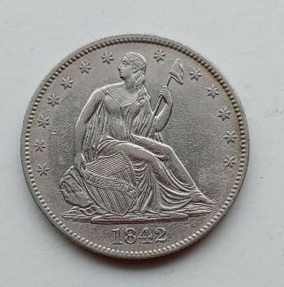Rare Xf,  1842 - O Seated Half Dollar,  Probably Originally A Cleaned Au - C8458