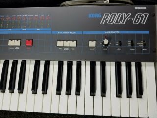 Vintage Korg Poly 61 Analog Synthesizer As - Is Keyboard
