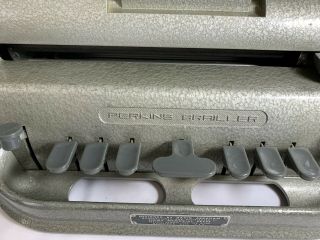 Vintage Perkins Brailler Typewriter For The Blind & Cover C6443 5