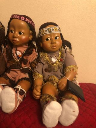 Vintage Naber Kids 1991 Hand Made Wooden Dolls - Benni And 2 Sarah Dolls - 3
