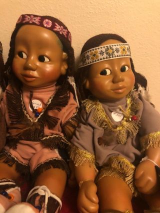Vintage Naber Kids 1991 Hand Made Wooden Dolls - Benni And 2 Sarah Dolls - 4
