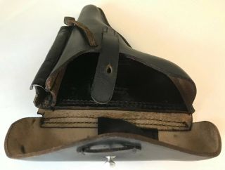 Vintage WWI WWII German Luger Pistol Holster P38 Walther WW2 Black Leather 7